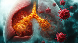 Small Cell Lung Cancer Metastasis in Bronchi Illustrating Malignant Tumor Growth in Lungs